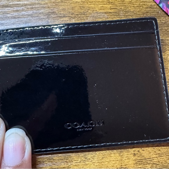 Coach Black Patent Signature Card Holder - Picture 4 of 4